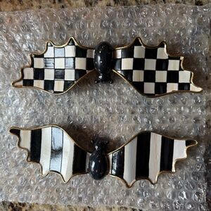 MacKenzie-Childs Courtly Check Small Wall Bats — Set of 2